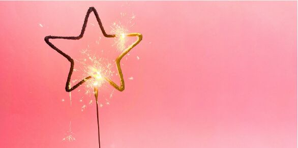 Vela sparkler WonderCandle dourado estrela